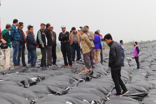 Inspection of Geobag laying at Mjuli by Monitoring Committee