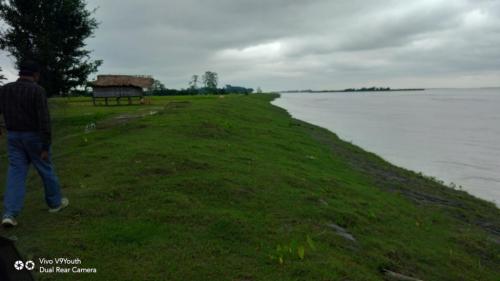 Performance of Bank revement work at Michamora -Majuli